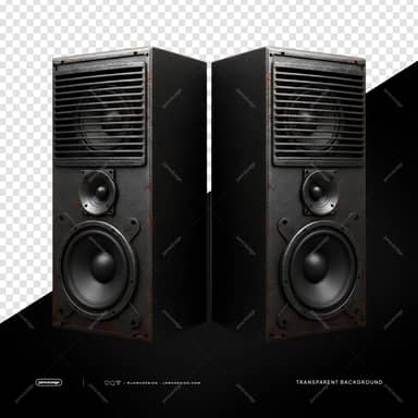 Black Tower Speaker Pair With Grilles Black Speakers PNG Transparent