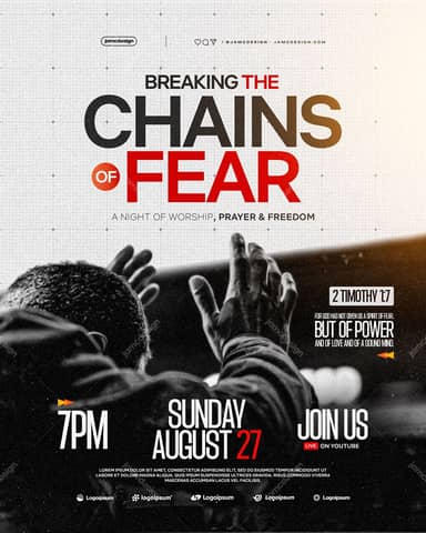 Modern Christian Church Worship Flyer Template PSD Editable