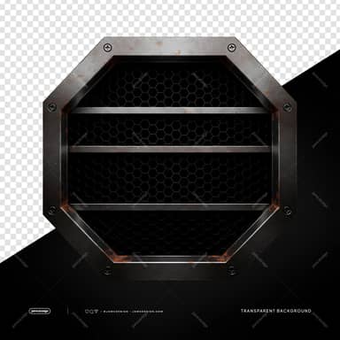 Small Rusty Octagonal Slatted Grille Transparent Object PNG