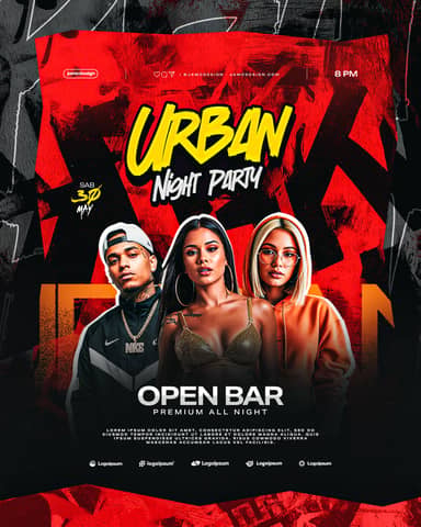 Urban Night Flyer Template PSD Editable