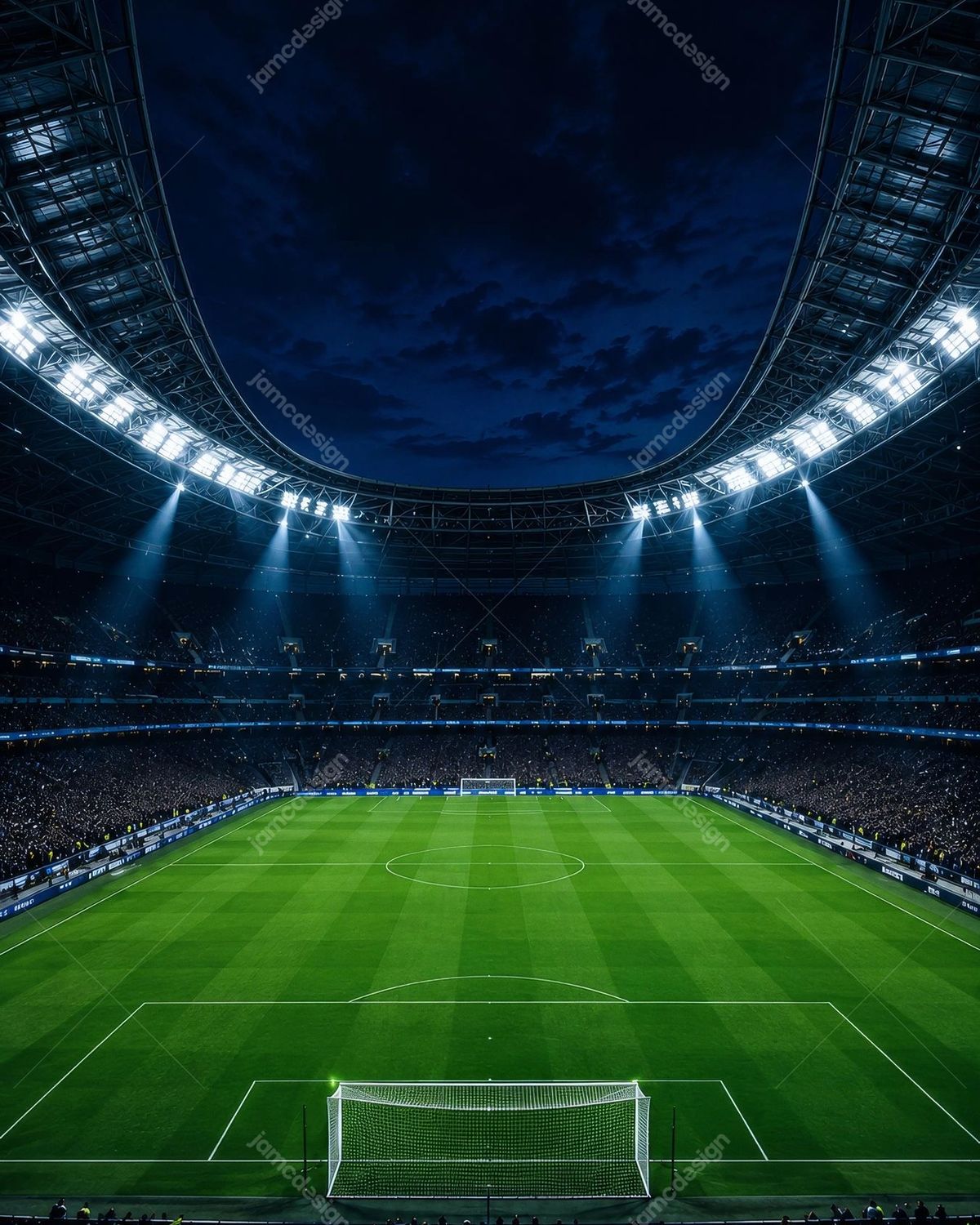 Modern Soccer Stadium Night Match Background