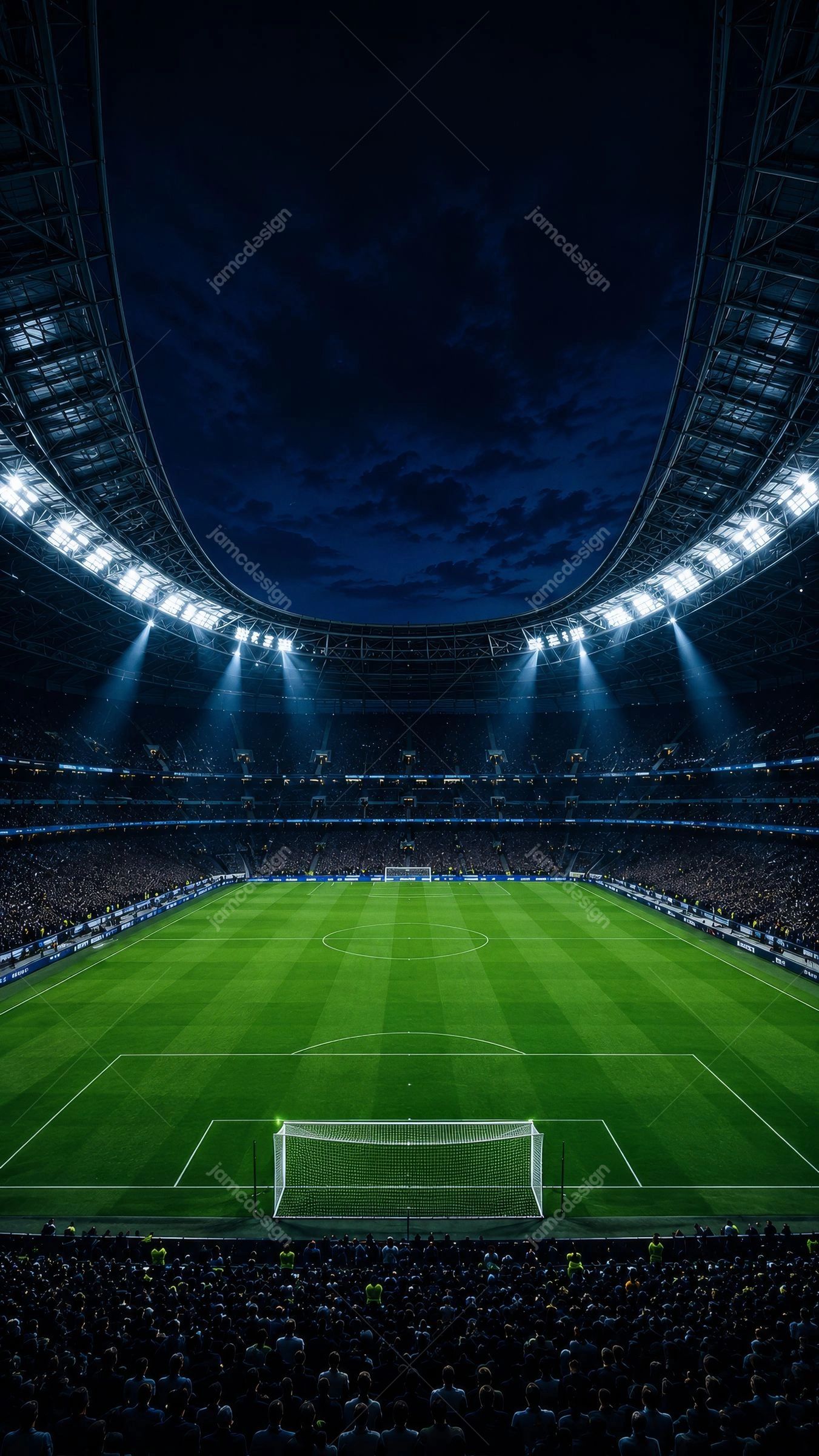 Modern Soccer Stadium Night Match Background