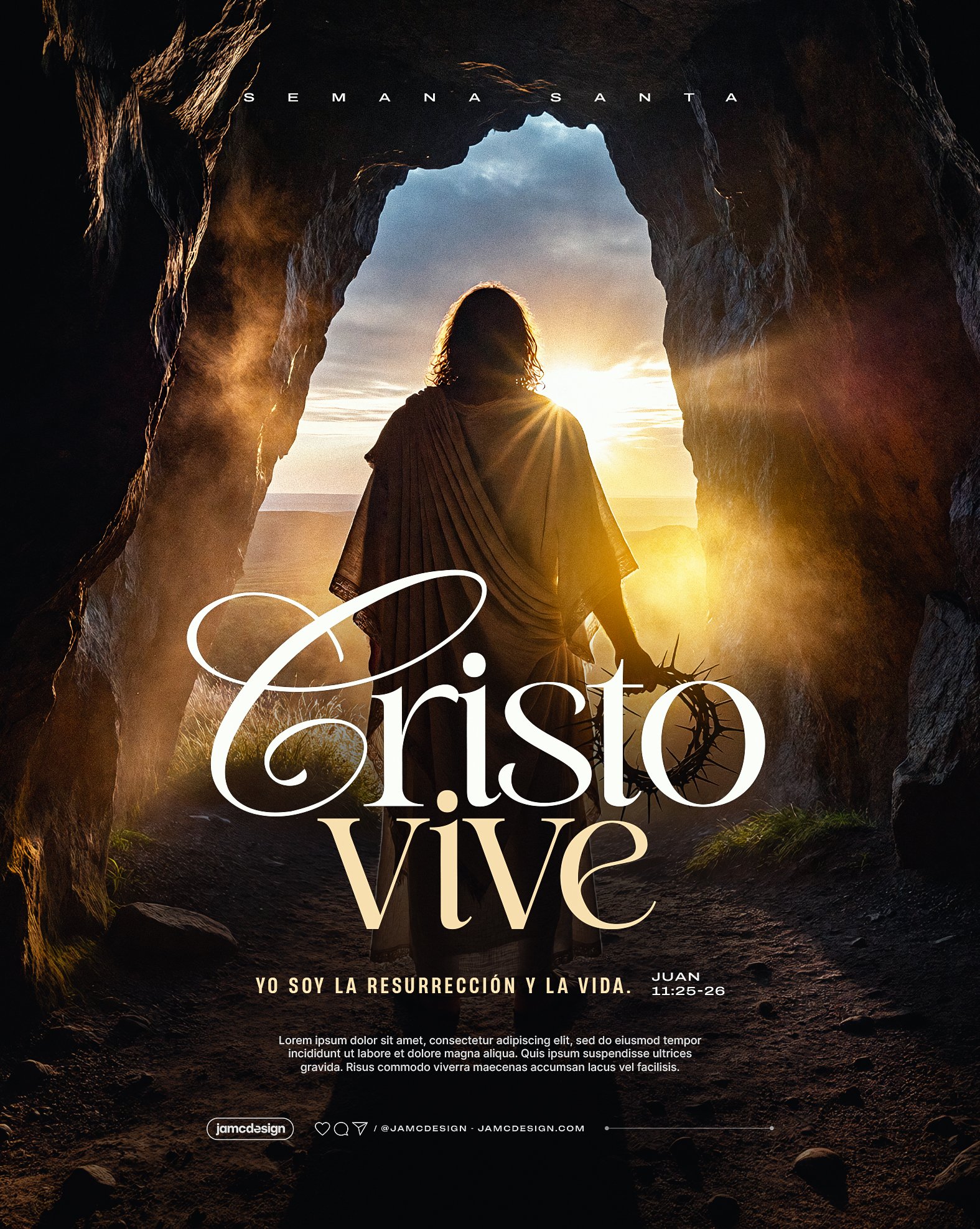 Jesus Resurrection Flyer Template PSD Editable