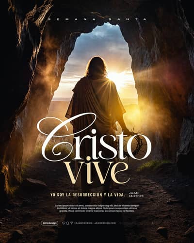 Resurreccion De Jesus Flyer Template PSD Editable