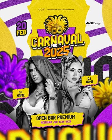 Carnaval Party Modèle de Flyer PSD