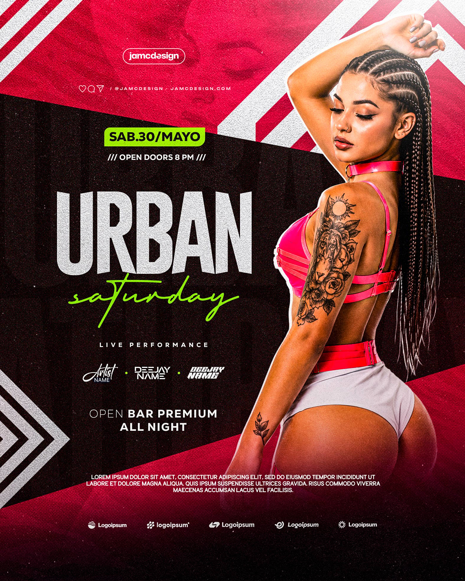 Urban Saturday Flyer Template PSD Editable