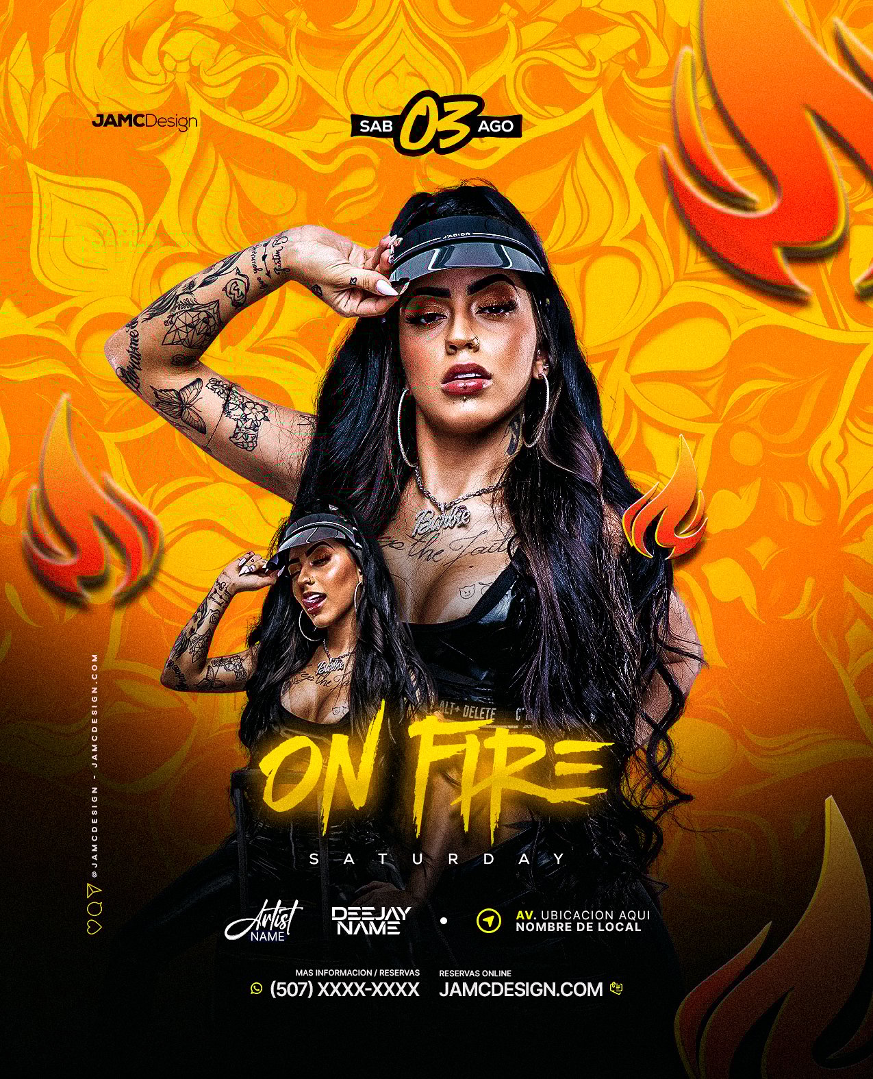 On Fire Party Flyer Template PSD