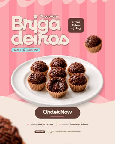 Chocolate Brigadeiro Flyer Template PSD Editable