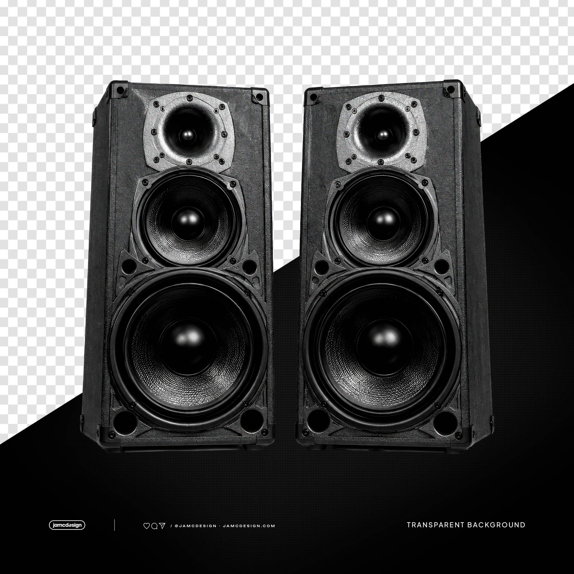 Black Speakers PNG Transparent Background