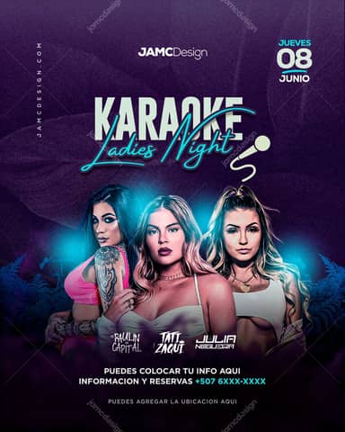 Ladies Night Karaoke Modèle PSD