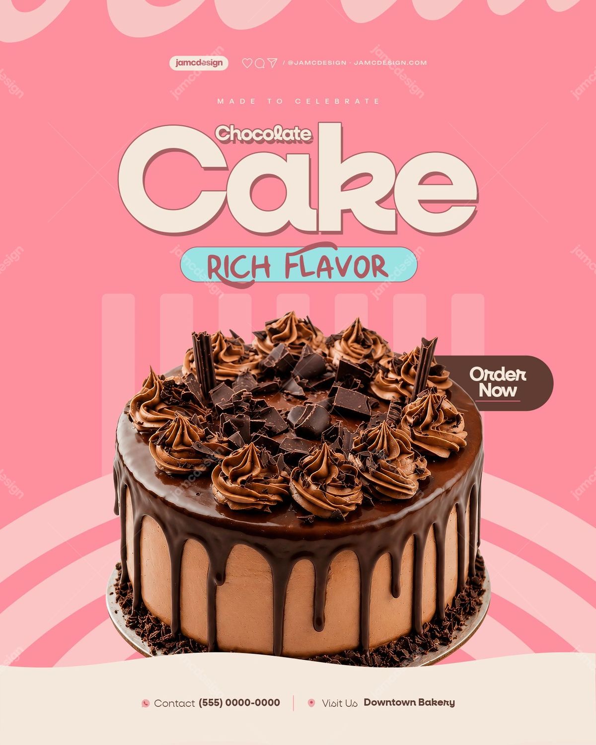 Chocolate Cake Shop Flyer Template PSD Editable
