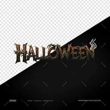 Halloween Distressed Horror Text PNG Transparent