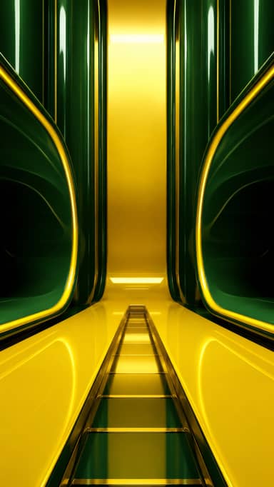 Green and Yellow Sci Fi Corridor Background