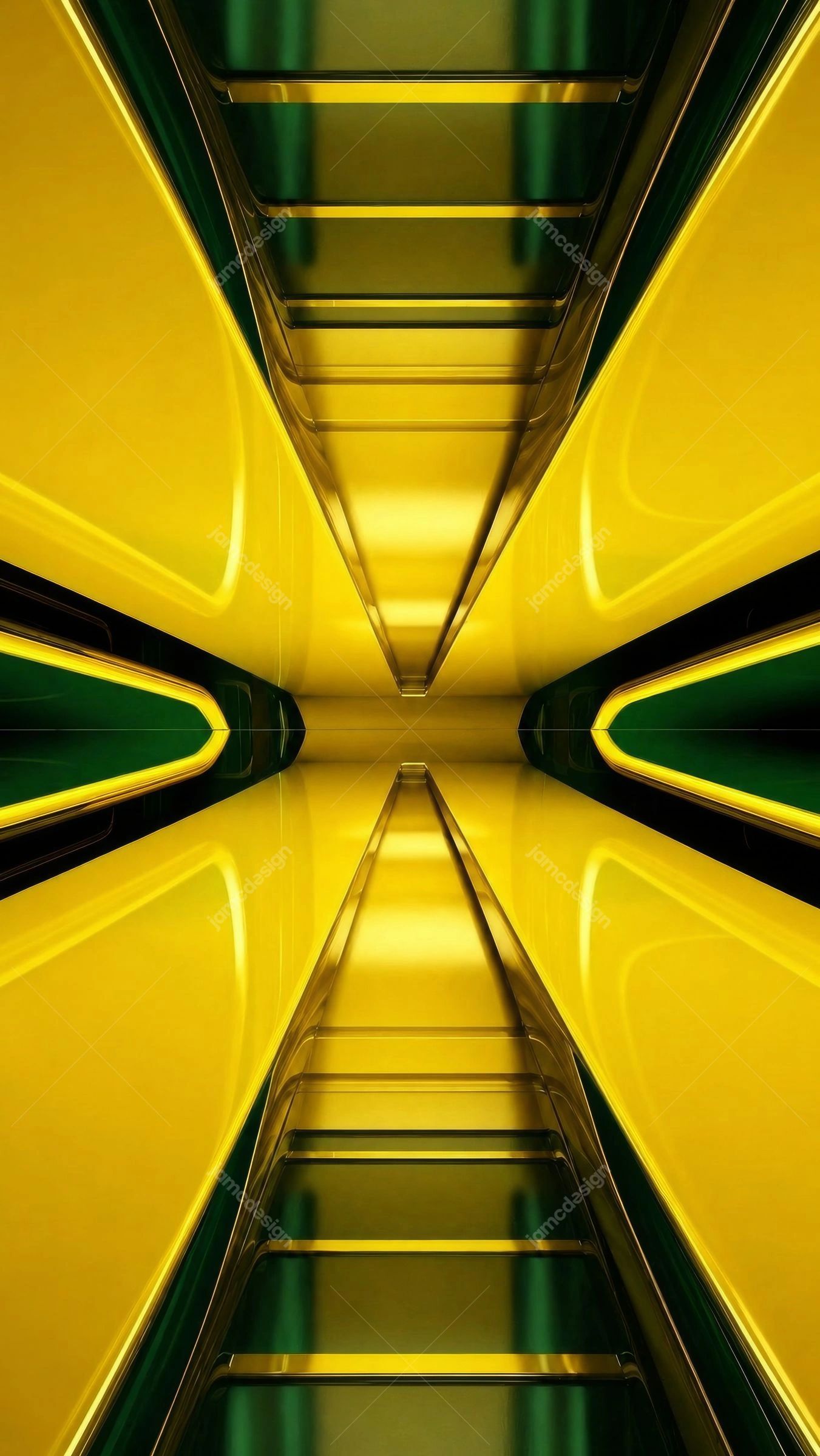 Glossy Metallic Sci Fi Corridor Background