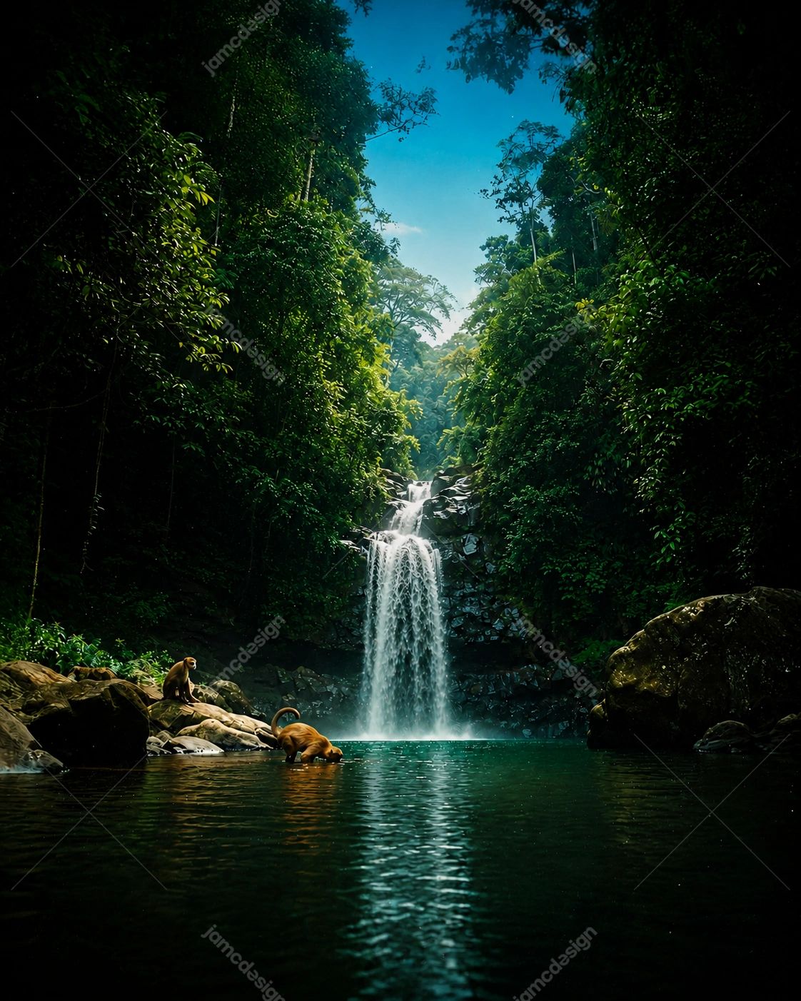 Wildlife Jungle River Background