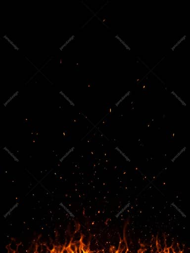 Orange Spark Shower On Black Flame Glow Background Texture