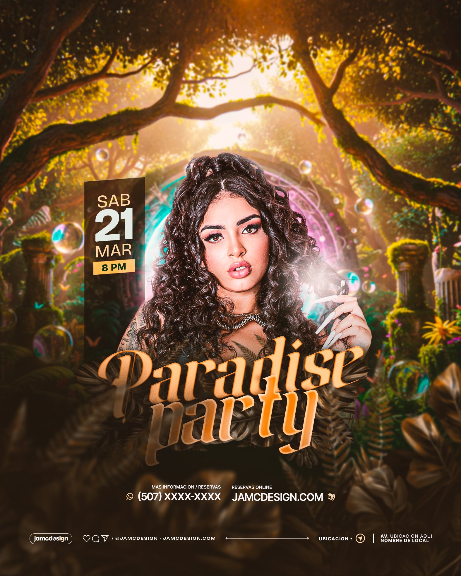 Paradise Party Flyer Template PSD