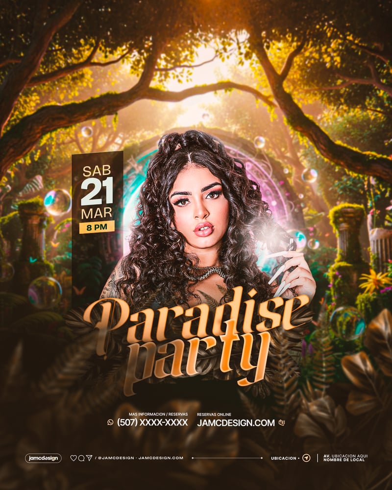 Paradise Party Flyer Template PSD