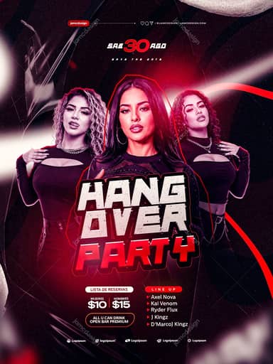 Hangover Party Flyer PSD Template