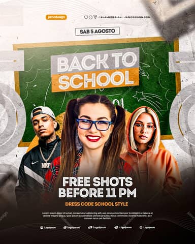 Back To School Event Flyer Template PSD Editable