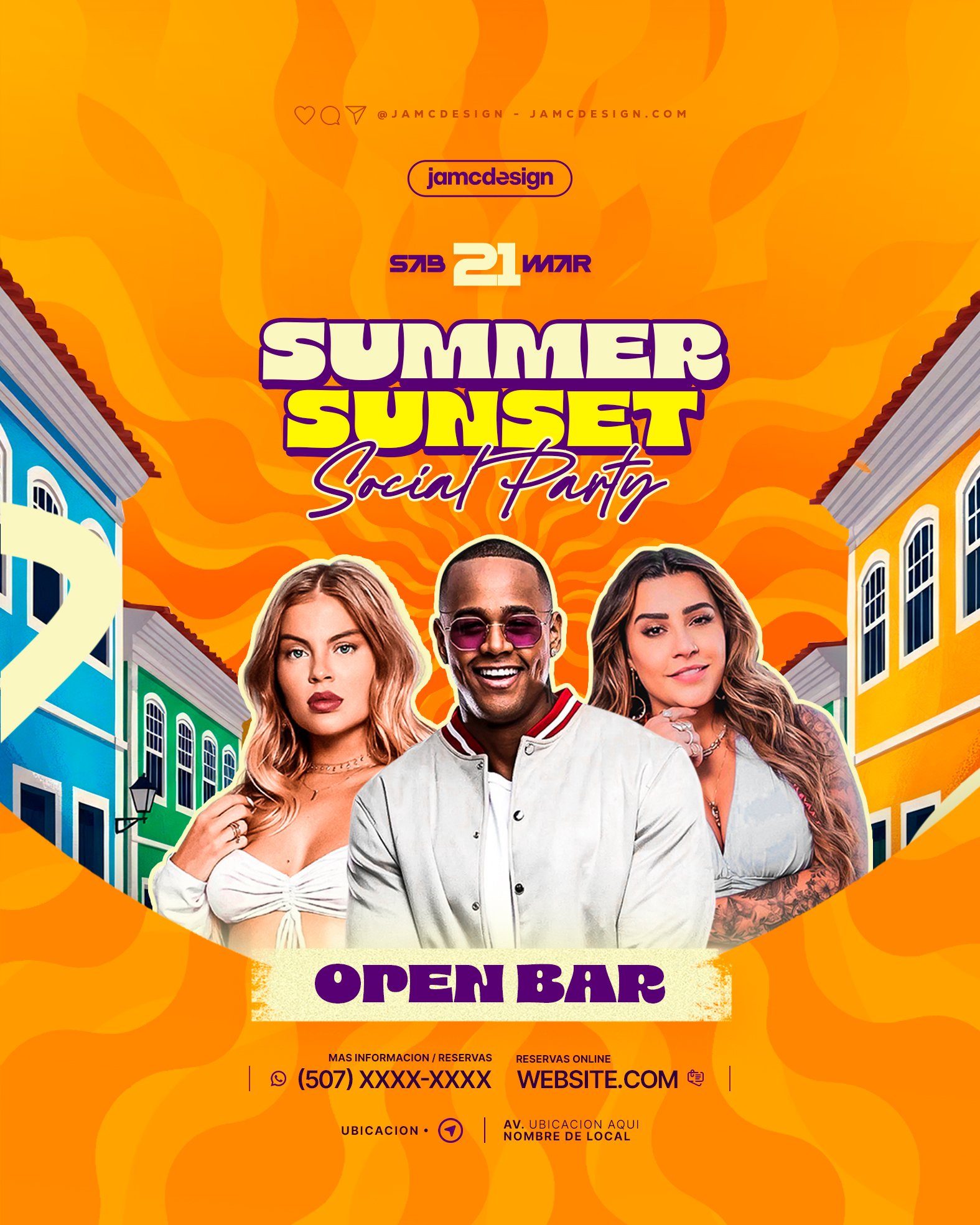 Summer Sunset Flyer Template PSD