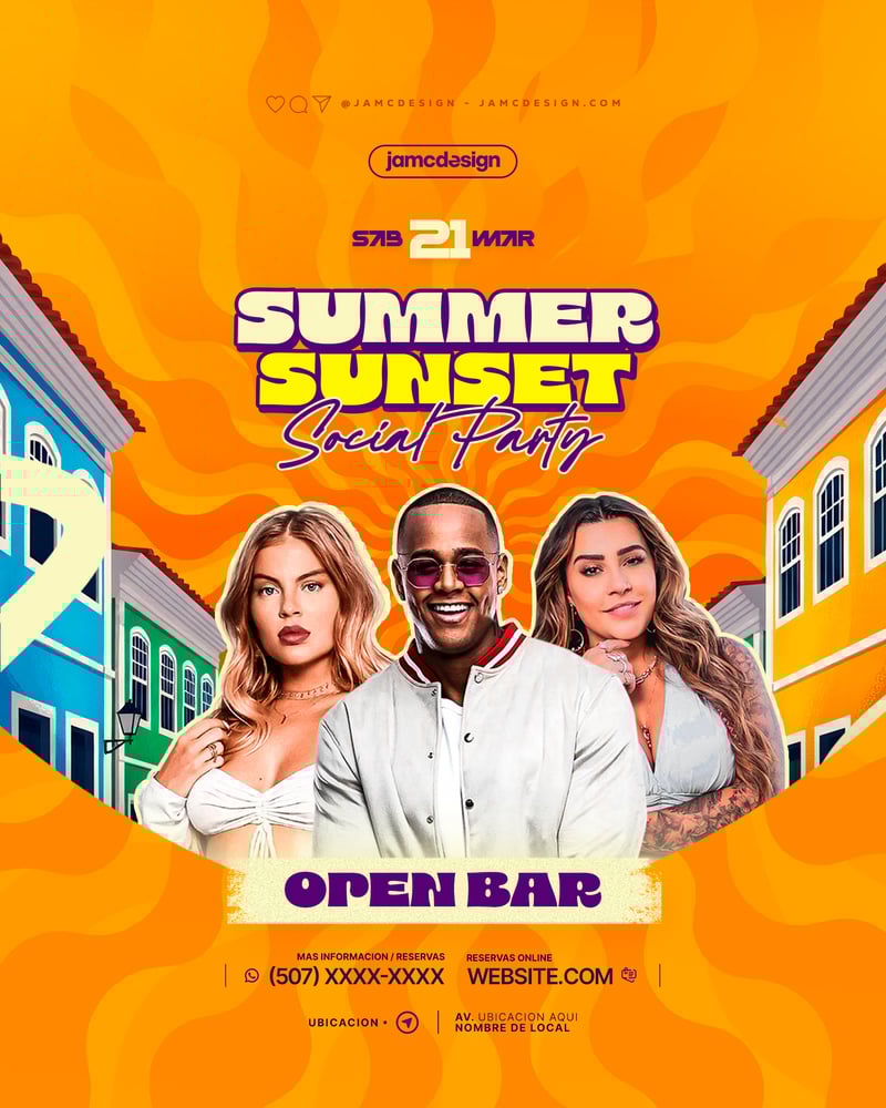 Summer Sunset Flyer Template PSD