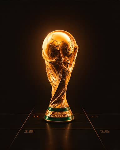 Golden Fifa World Cup Trophy On Black Background