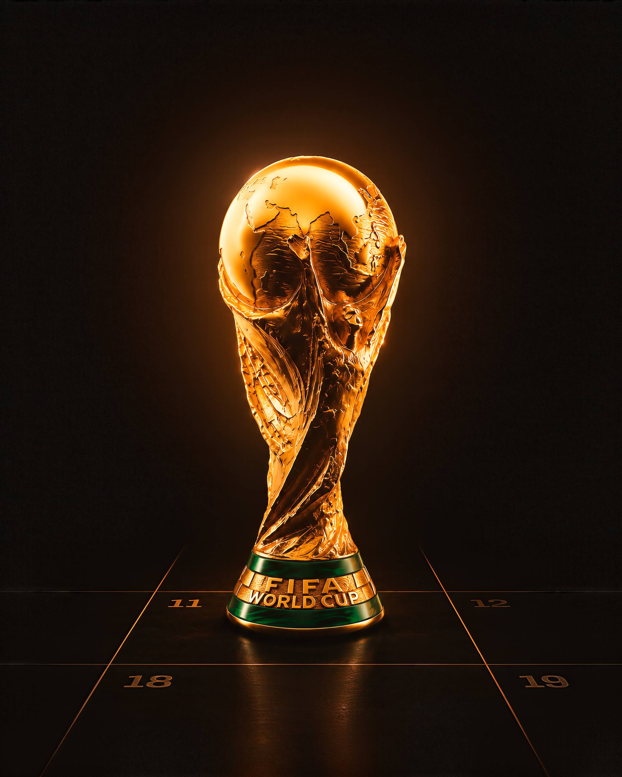 Golden Fifa World Cup Trophy On Black Background