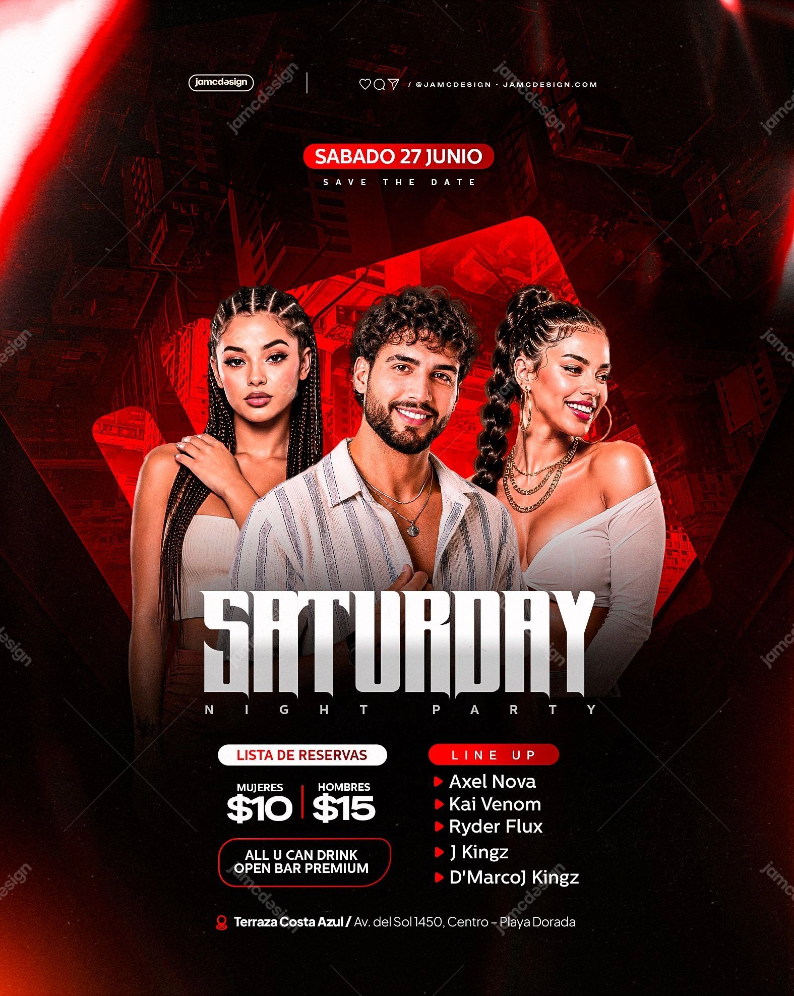 Saturday Night Party Flyer Template PSD Editable