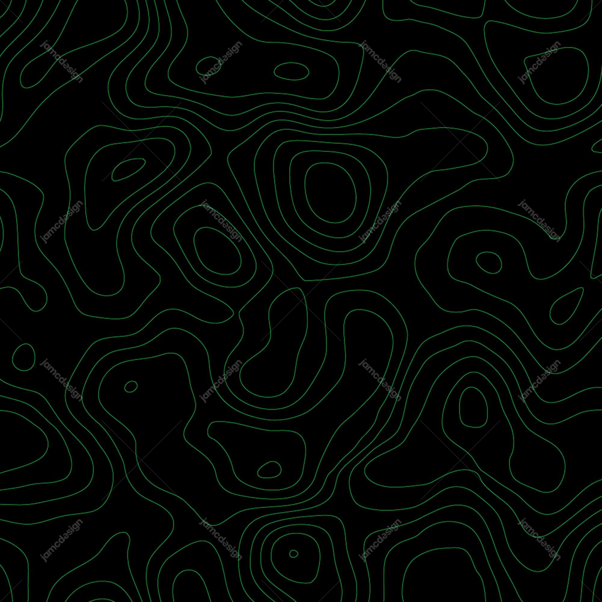 Black And Green Topographic Map Line Pattern Background