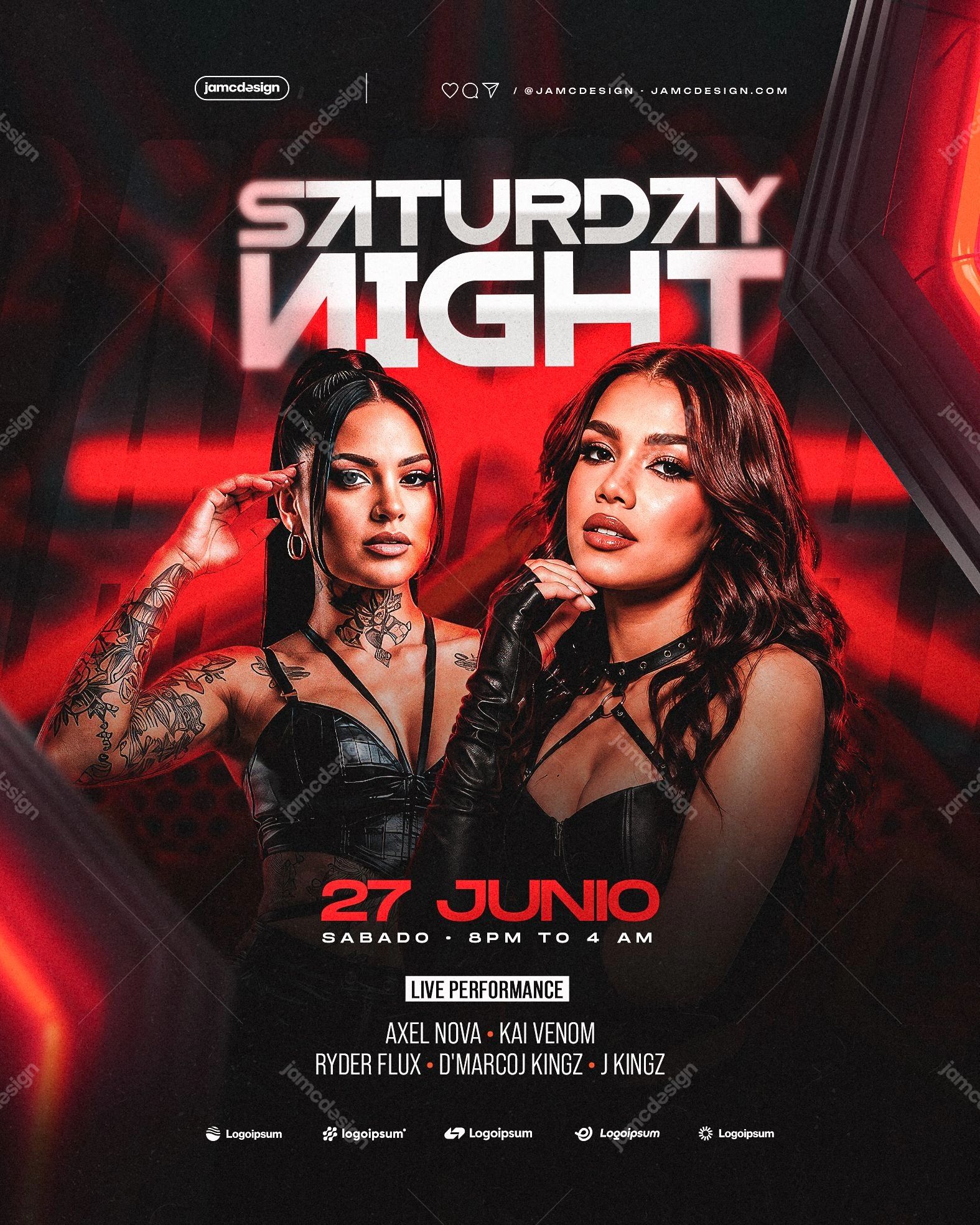 Saturday Night Party Flyer Template PSD Editable