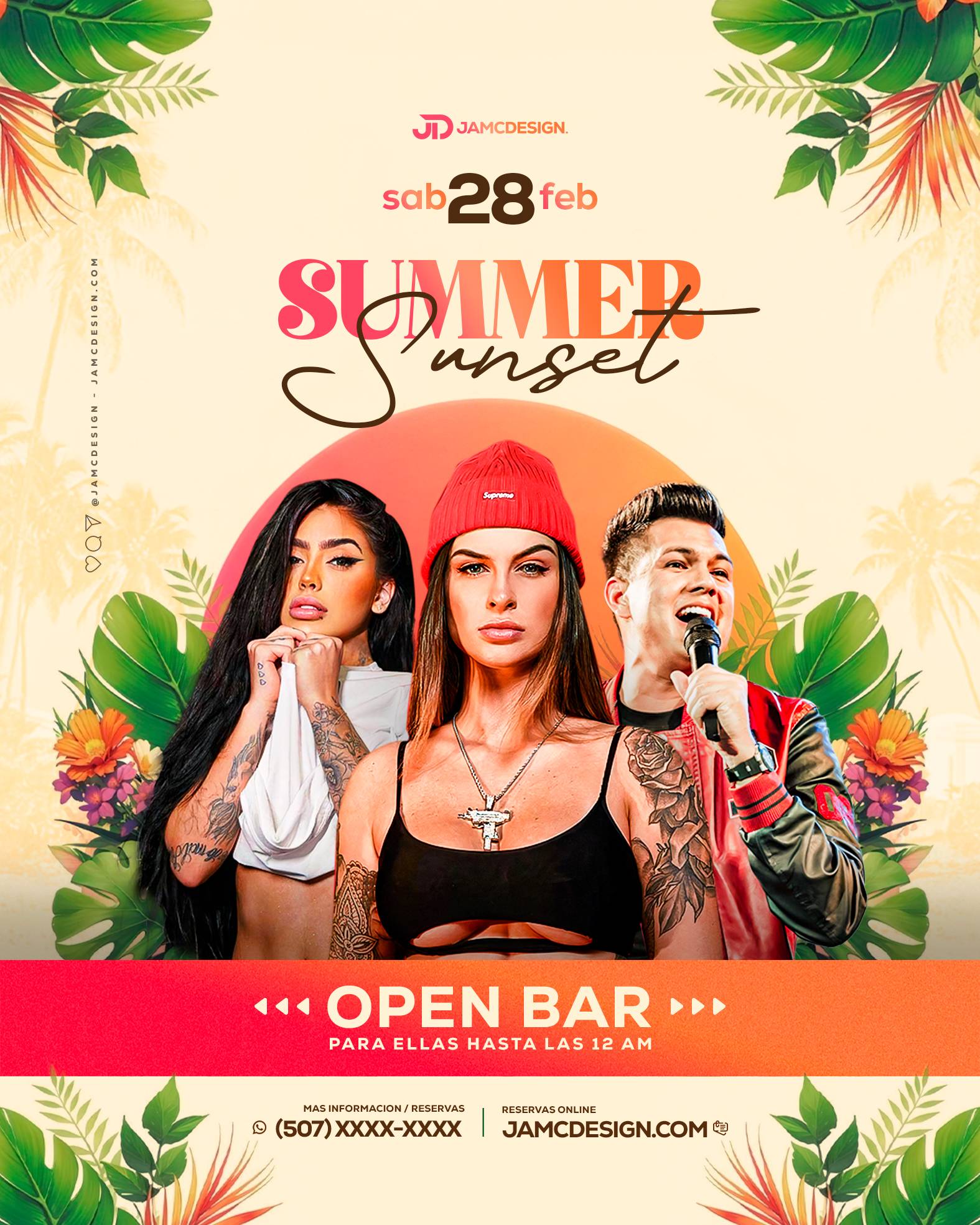 Summer Sunset Flyer Template PSD
