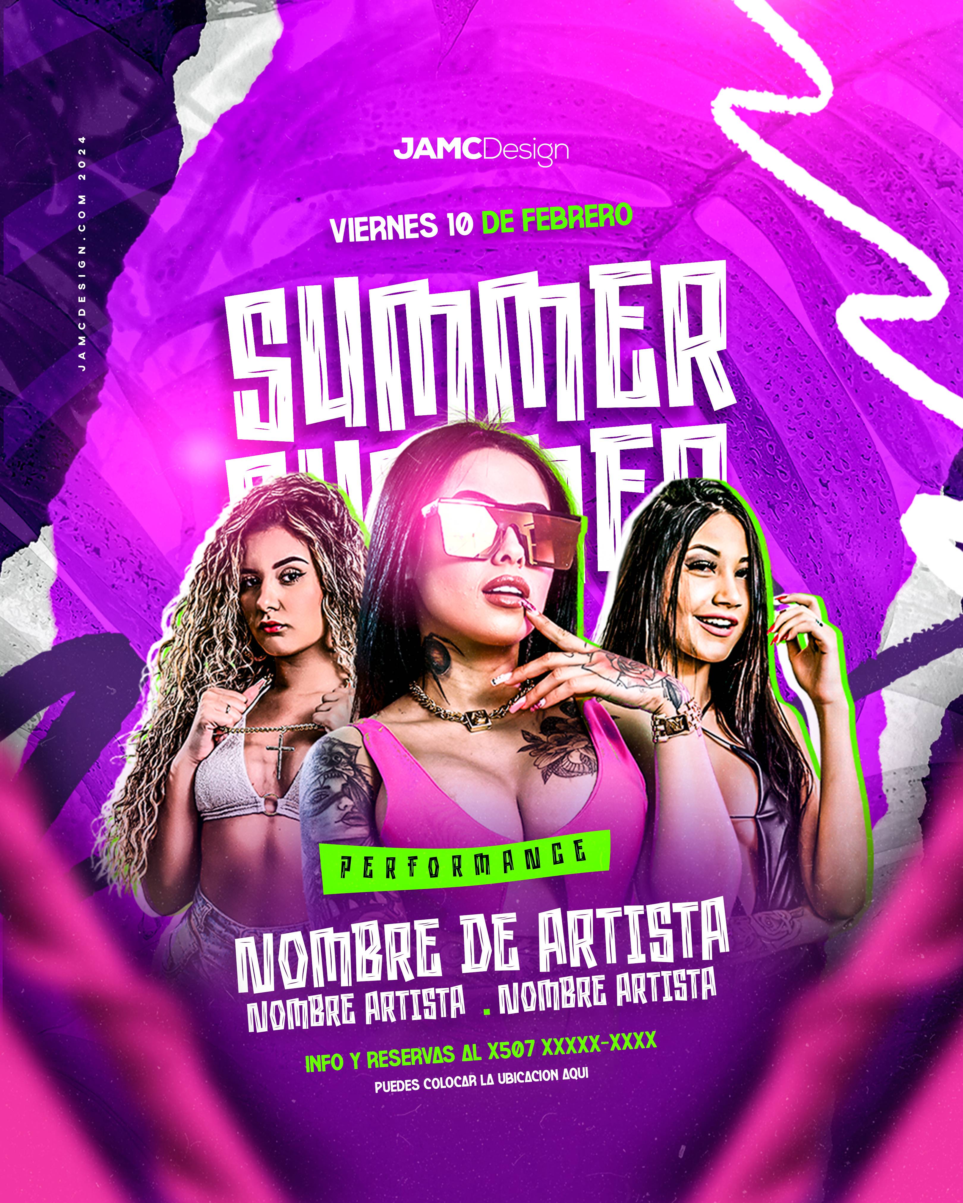 Summer Party Flyer Template PSD