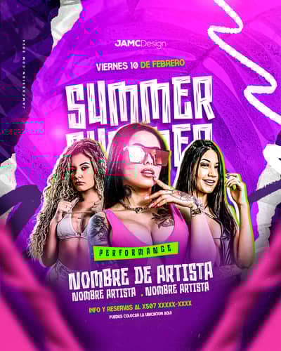 Summer Party Flyer Template PSD
