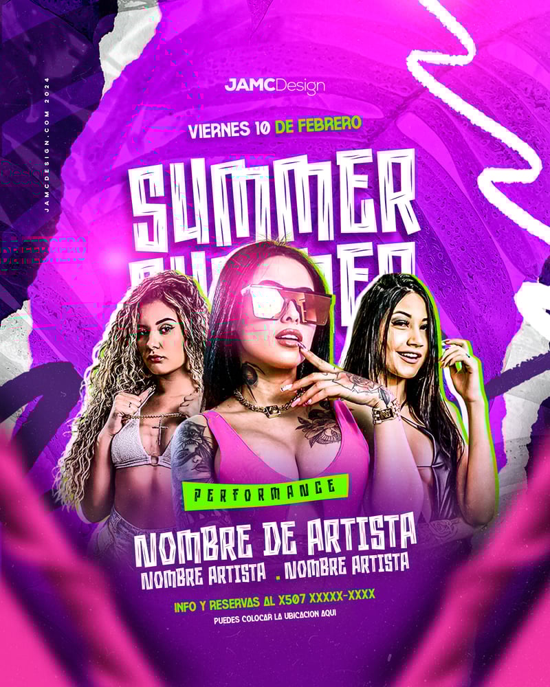 Summer Party Flyer Template PSD