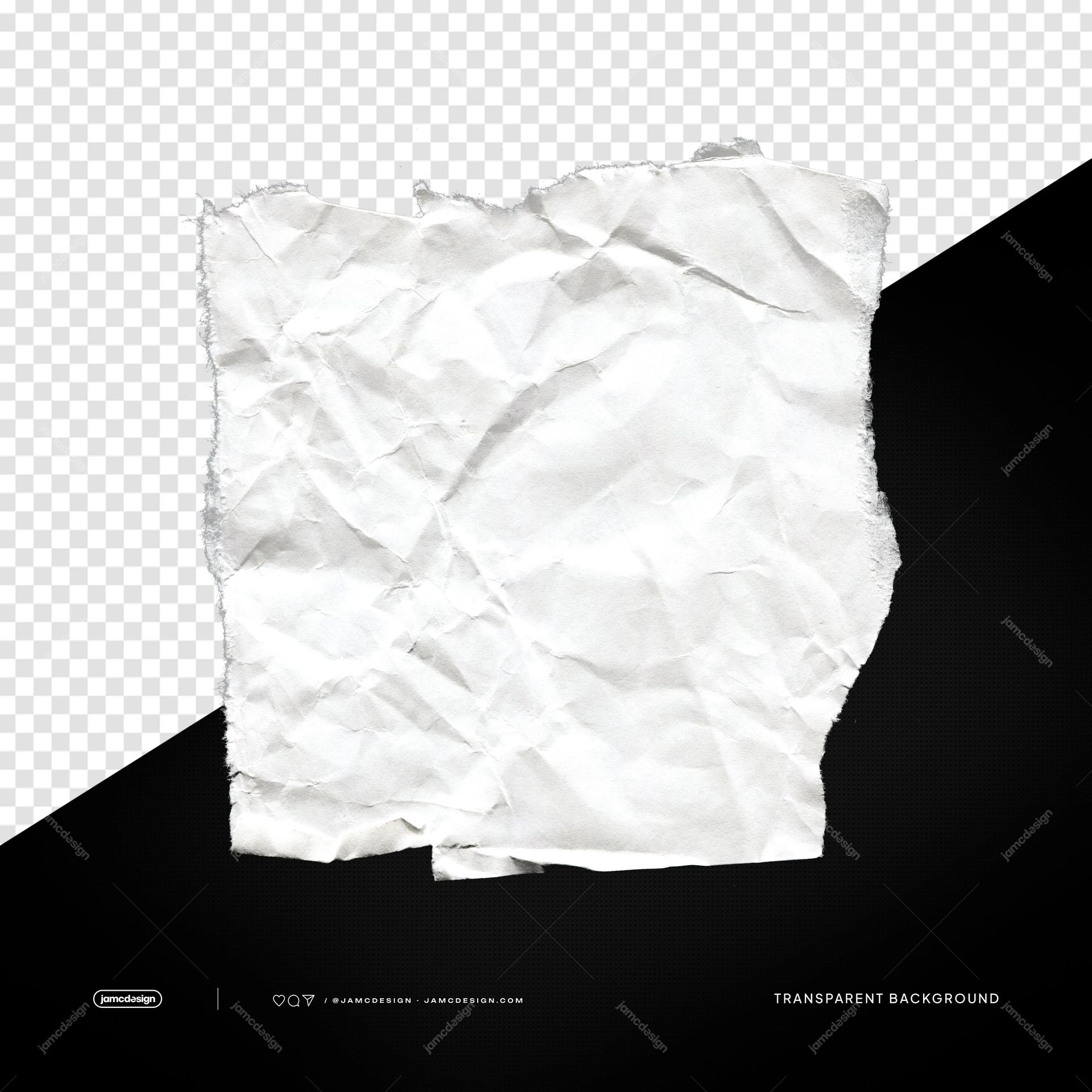 Crumpled White Paper Sheet Bright Wrinkled Surface PNG Transparent. A PNG transparent object showing a bright white crumpled paper sheet with heavily wrinkled