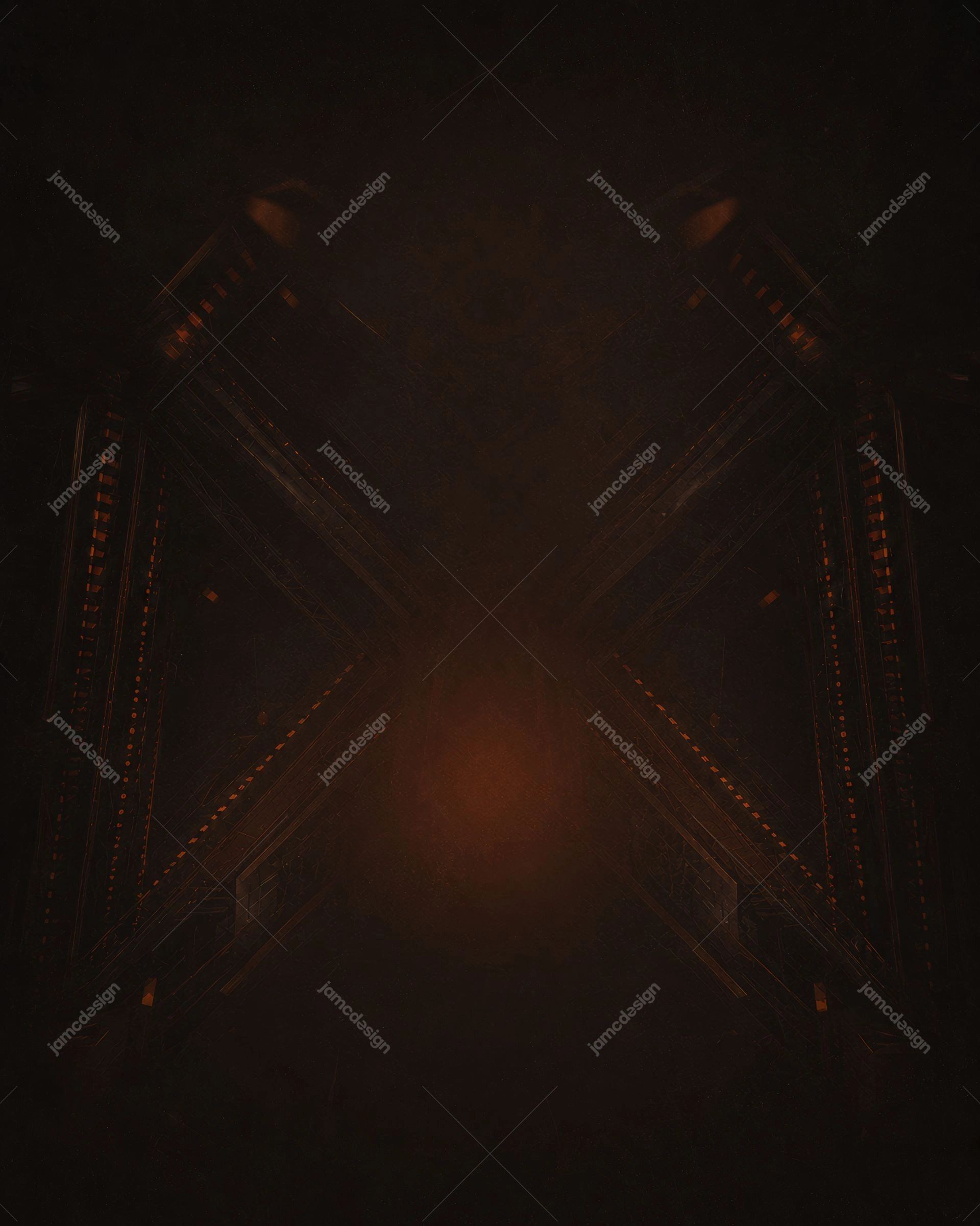 Dark Orange Futuristic Industrial Background