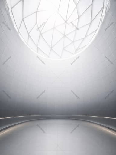 Modern White Futuristic Geometric Skylight Interior Background JPG