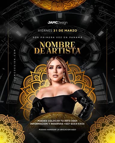 Flyer de Artista Modelo PSD