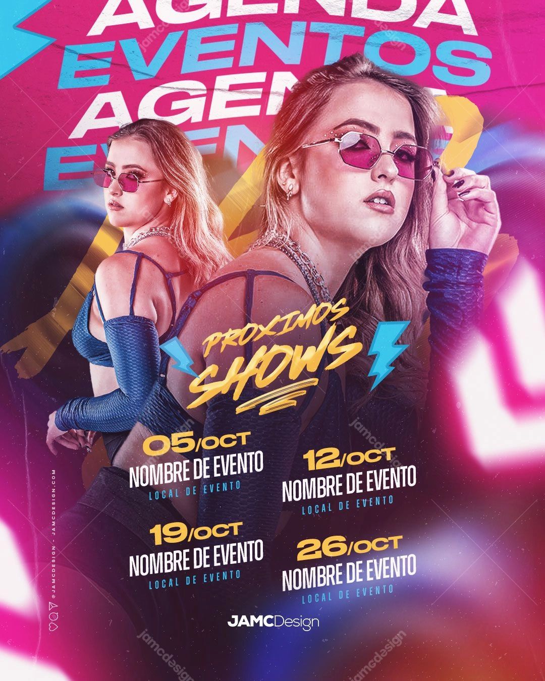Agenda De Eventos Flyer Template PSD