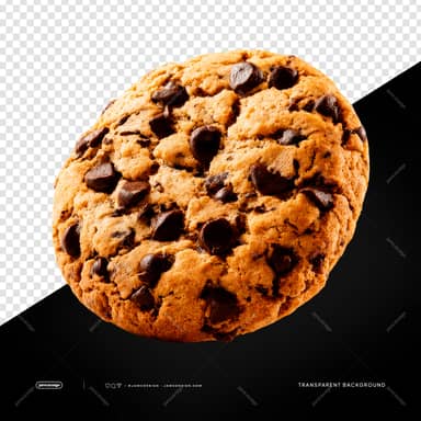 Realistic Chocolate Chip Cookie PNG Transparent Background