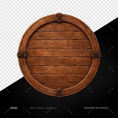 Circular Wooden Barn Door Warm Brown Planks PNG Transparent