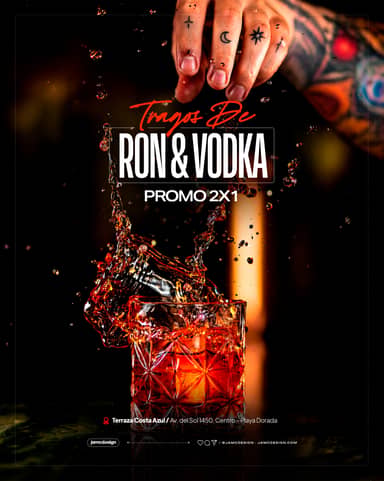Promo Ron & Vodka Flyer Template PSD Editable