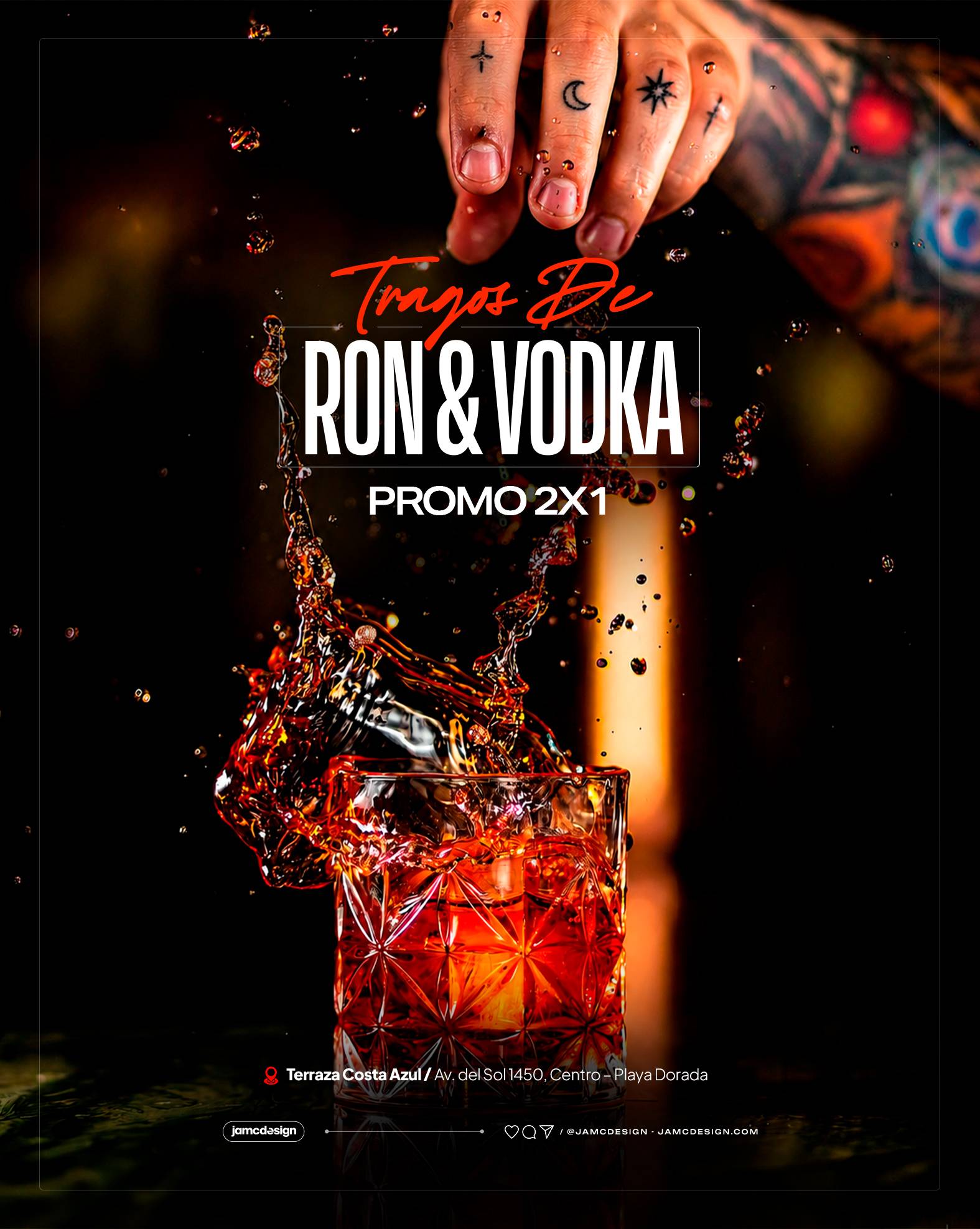 Promo Ron & Vodka Flyer Template PSD Editable