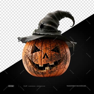 Rustic Witch Hat Pumpkin Orange Lantern PNG Transparent