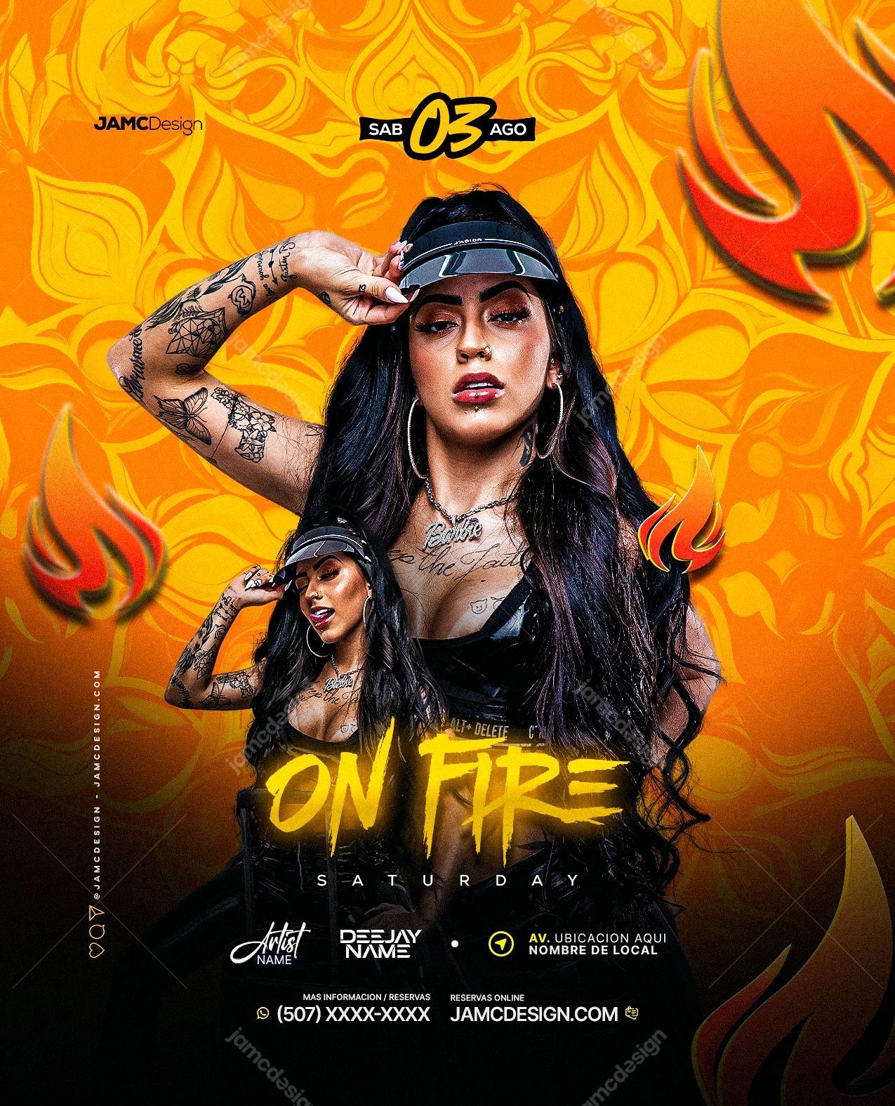 On Fire Party Flyer Template PSD