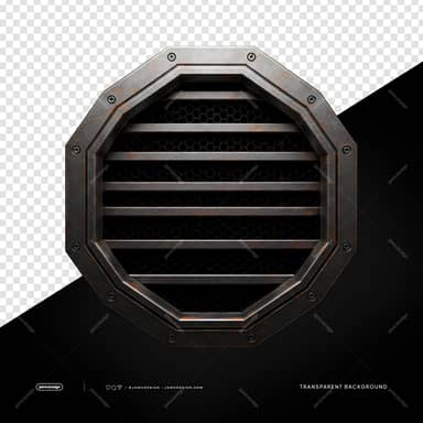 Rusty Octagonal Metal Grille PNG Transparent