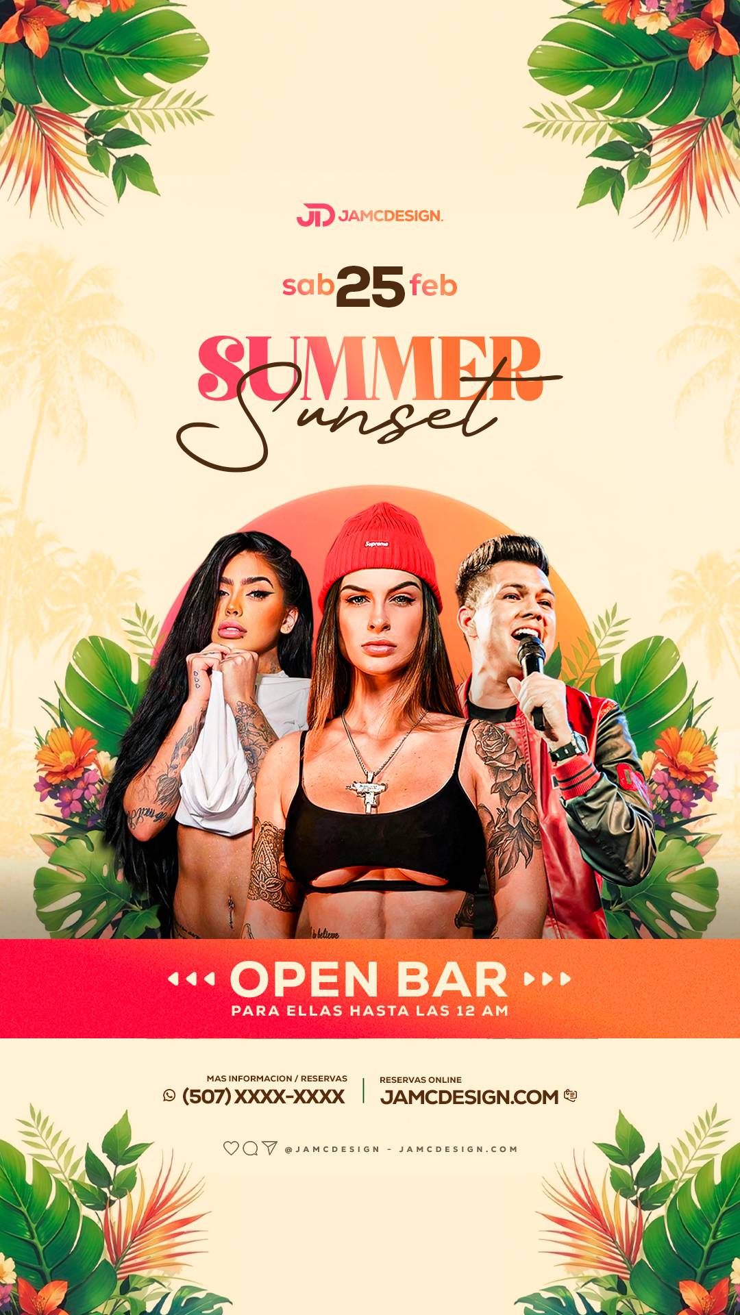 Story Summer Sunset Flyer Template PSD