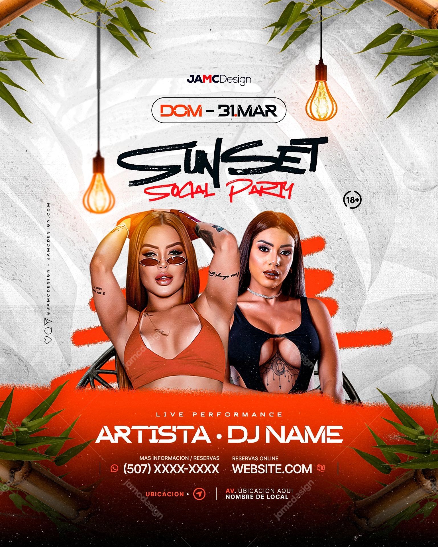 Sunday Sunset Party Flyer Template PSD