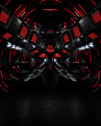Futuristic Red Neon Tech Stage Background